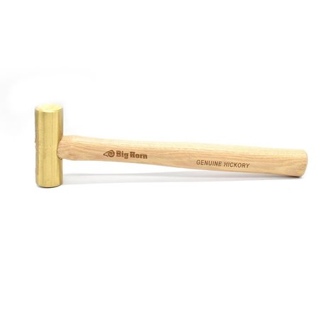 Big Horn Brass Hammer, Hickory Handle, 1lb 15124